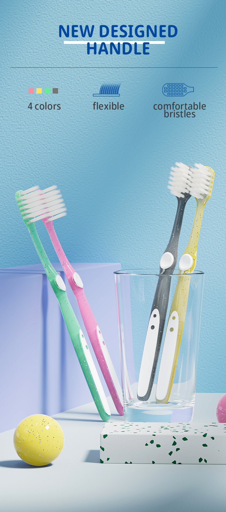 Deep Clean Toothbrush for Adults Soft Bristles Manual Toothbrush