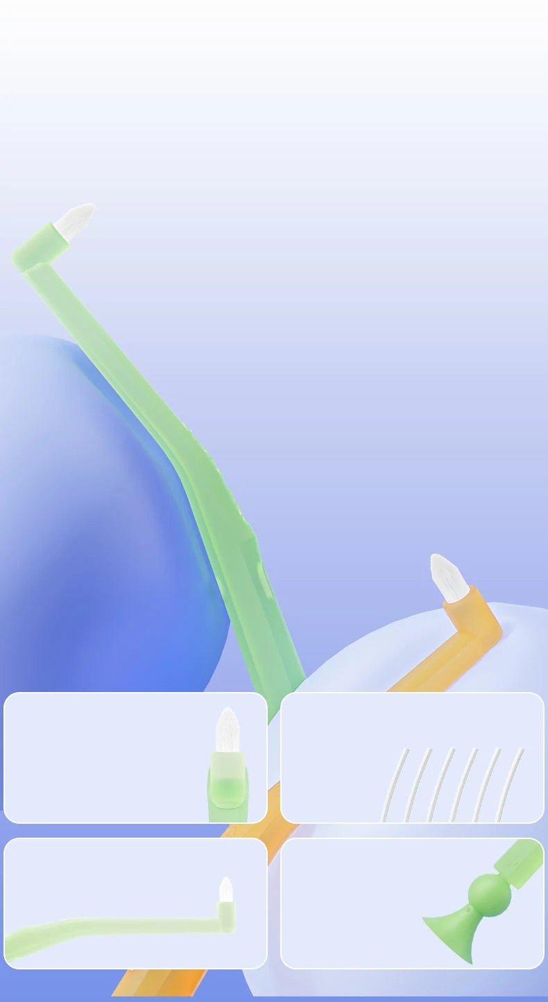 360° Cone Interdental Cleaning Brush with Suction Base