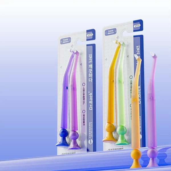 interdental cone brush (9) 360° Cone Interdental Cleaning Brush with Suction Base