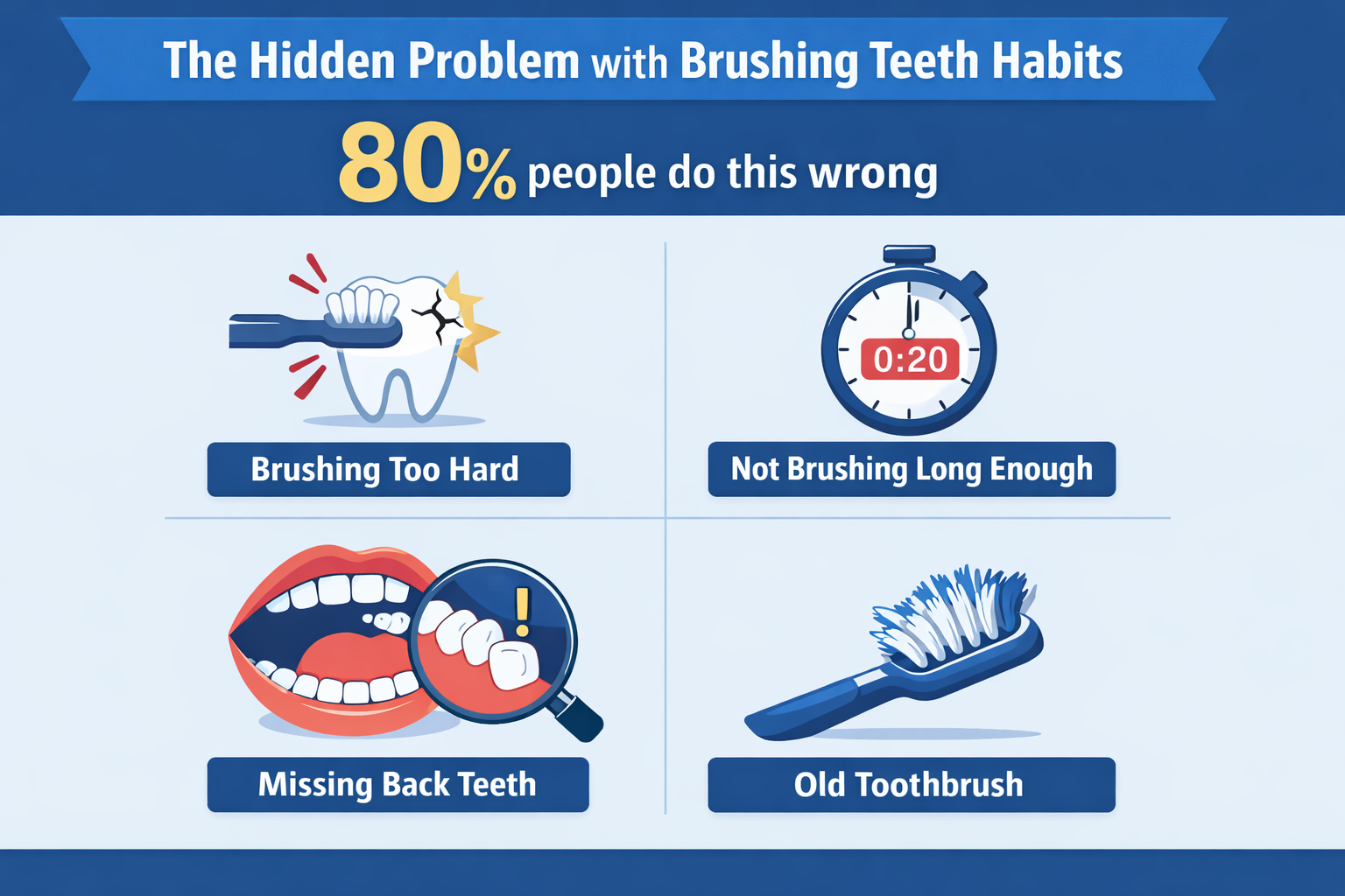 common brushing teeth mistakes infographic