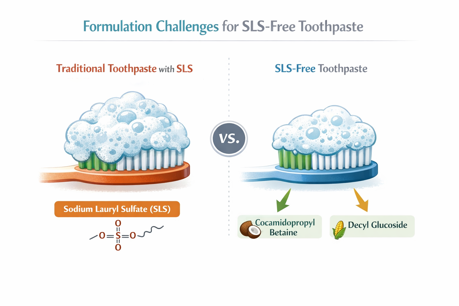 formulation challenges and alternative surfactants in SLS-Free toothpaste