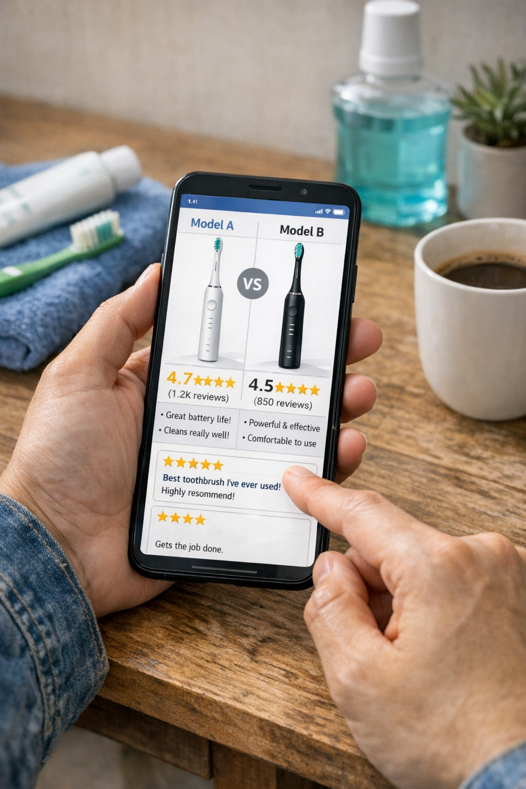 oral care e-commerce trends consumer behavior online reviews toothbrush purchase