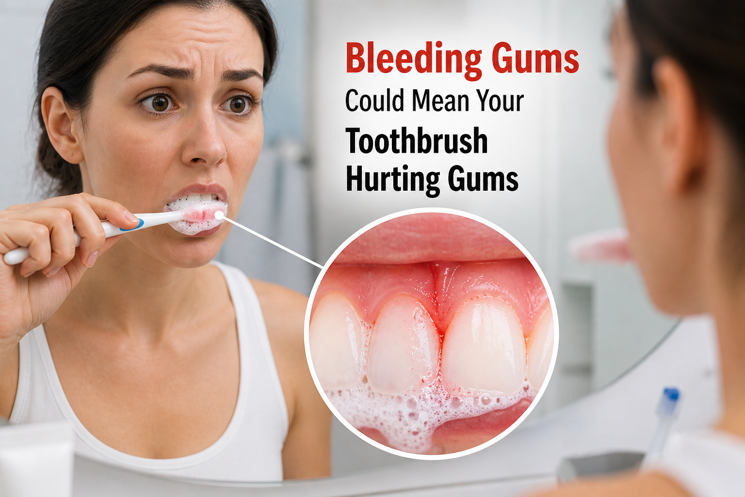 bleeding gums caused by toothbrush hurting gums during brushing