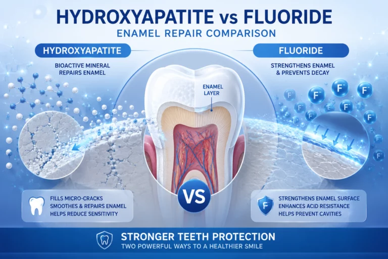 comparison of hydroxyapatite vs fluoride for enamel repair and tooth protection