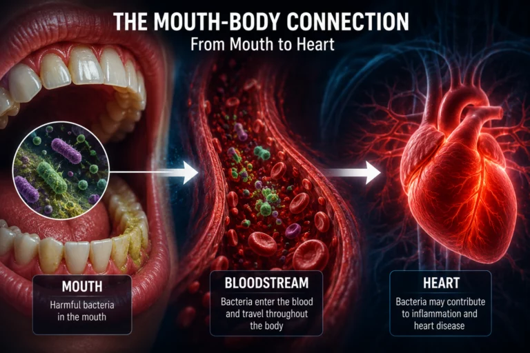 mouth body connection bacteria traveling from mouth to heart bloodstream