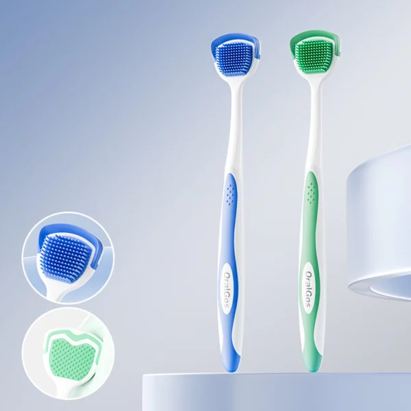 Tongue Scraper Brush with double-sided soft rubber design