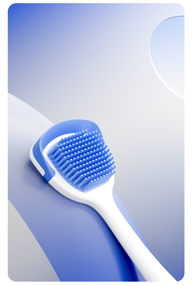 Double-sided Tongue Scraper Brush for deeper cleaning