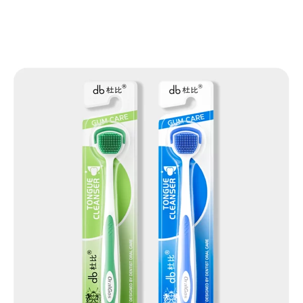 Tongue Scraper Brush with double-sided soft rubber design