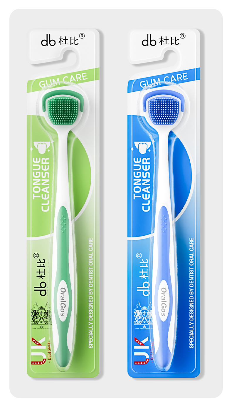 Double-sided Tongue Scraper Brush for deeper cleaning