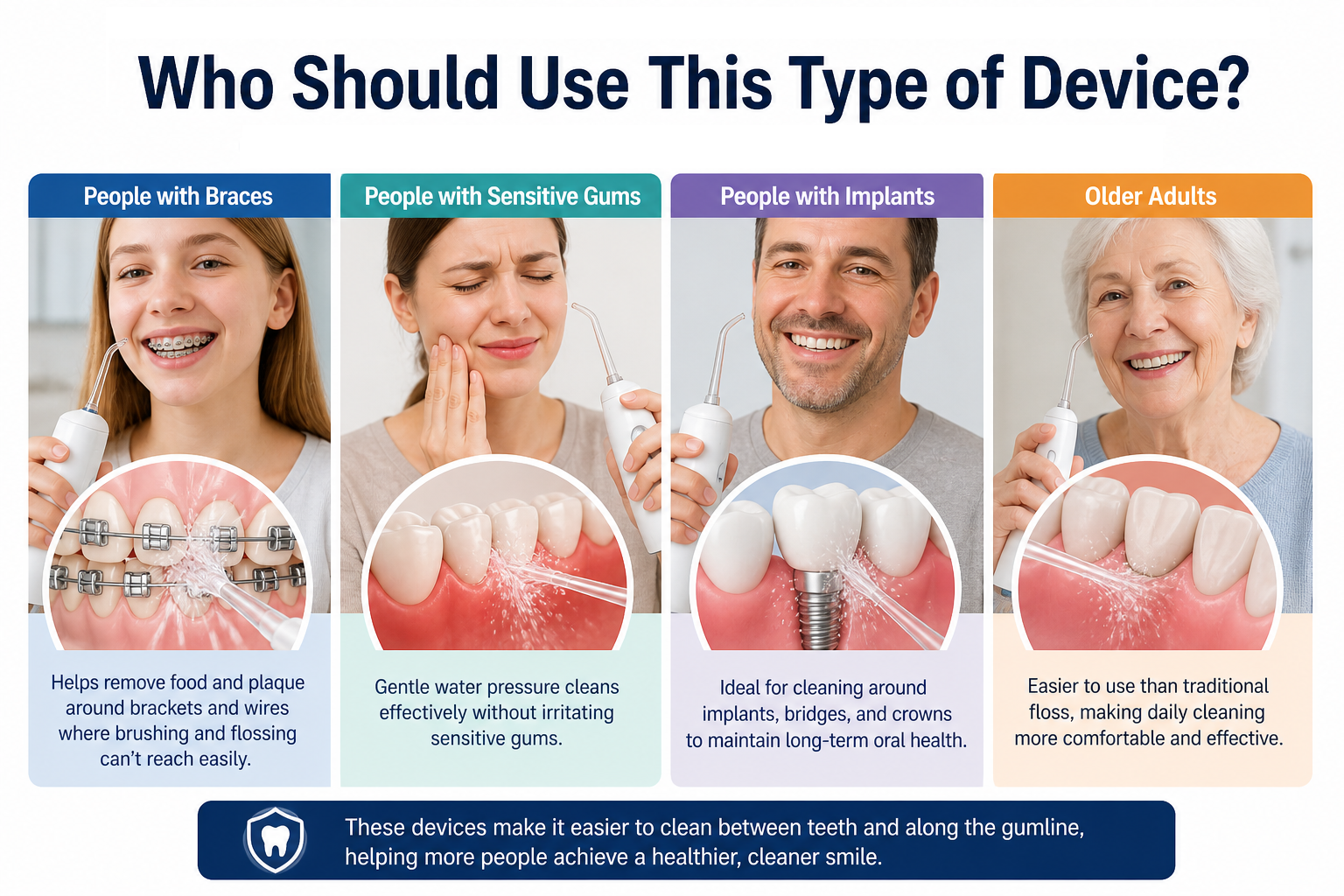 people who benefit from interdental cleaning devices braces implants sensitive gums