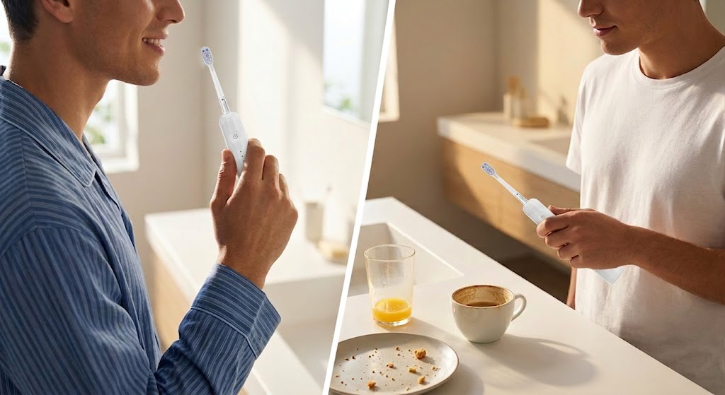 brushing before or after breakfast