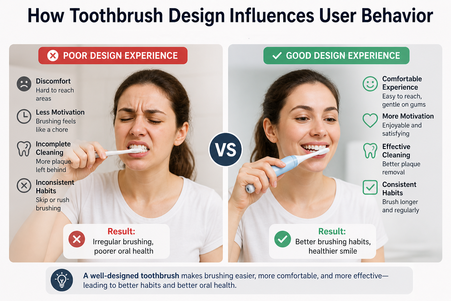 toothbrush design effect on brushing habits and user behavior