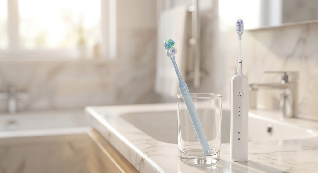 How to clean a toothbrush and store it properly in a bathroom