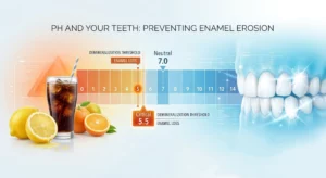 pH scale level and its impact on tooth enamel erosion and dental health