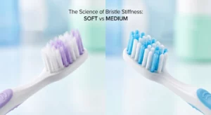 Soft vs medium toothbrush bristle stiffness comparison for daily dental care