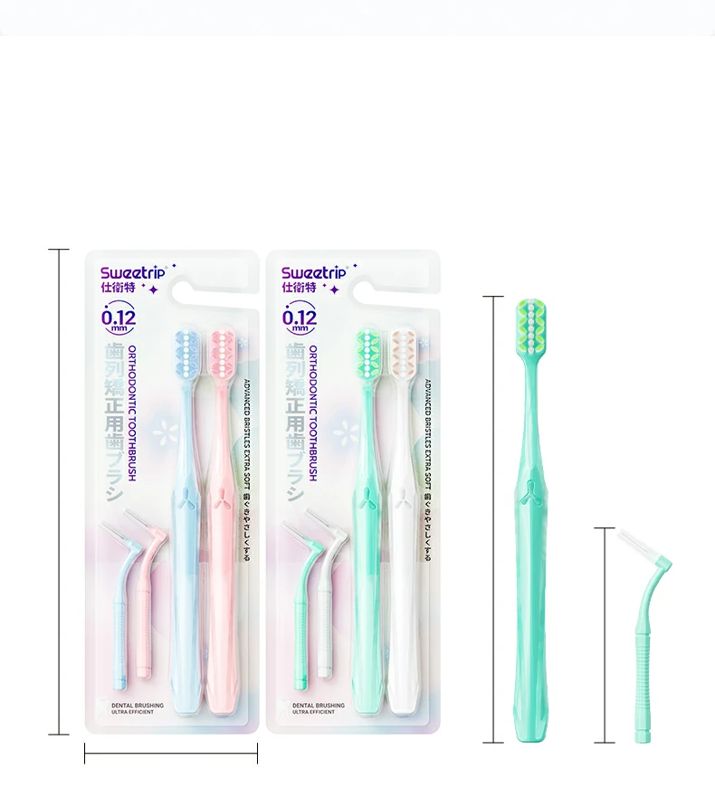 Sweetrip Orthodontic Toothbrush Set with Interdental Brush