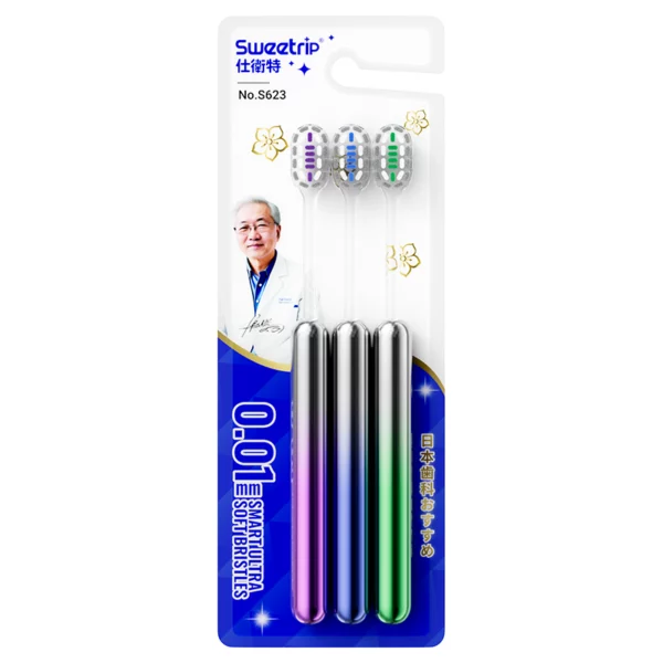 Ultra Soft Manual Toothbrush (3) Sweetrip S623 Electroplated Ultra Soft Manual Toothbrush 3 Pack