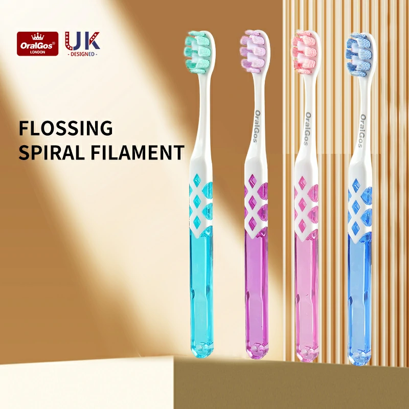 Premium Manual Toothbrush with Soft Tapered Spiral Bristles
