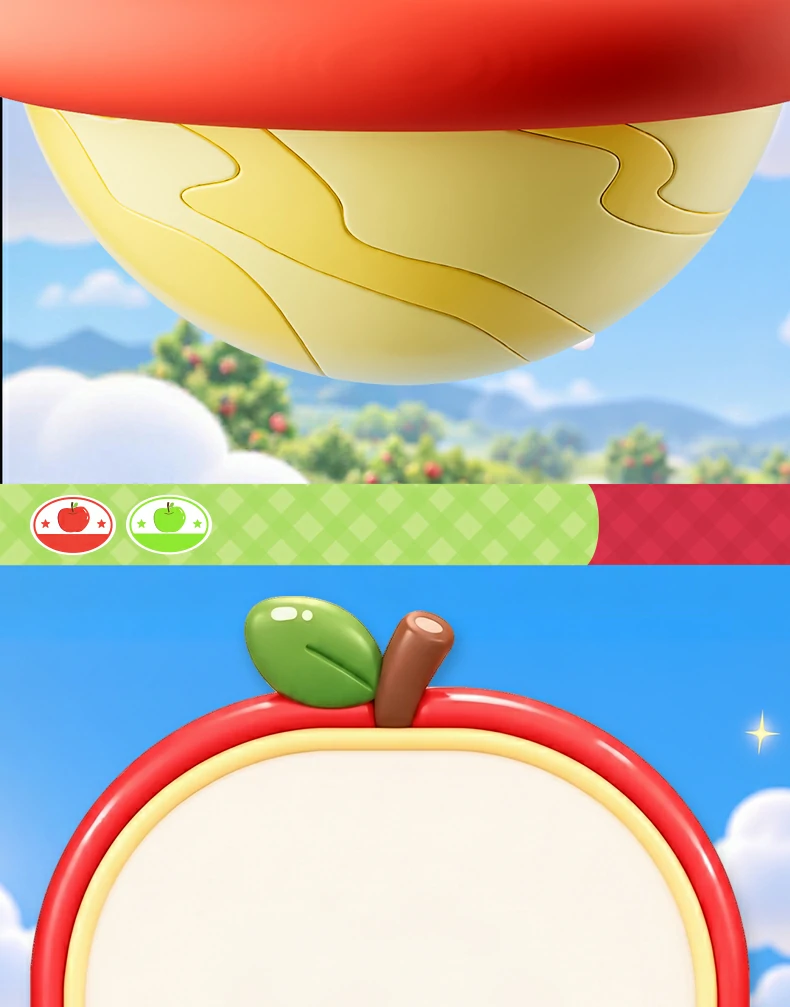 Apple Core Handle Triple Level Soft Toothbrush