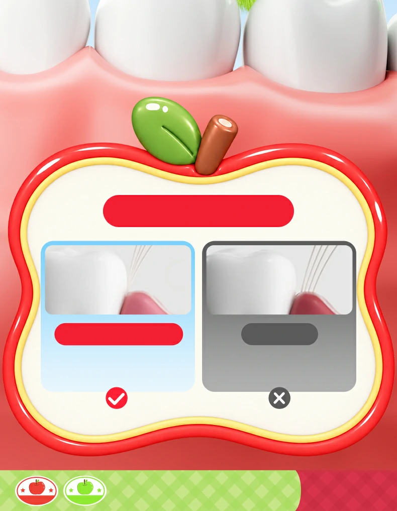 Apple Core Handle Triple Level Soft Toothbrush