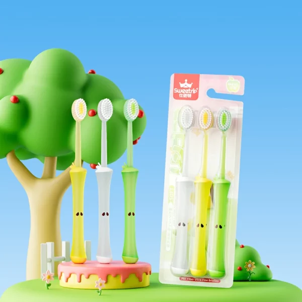 Triple Level Soft Toothbrush (7) Apple Core Handle Triple Level Soft Toothbrush