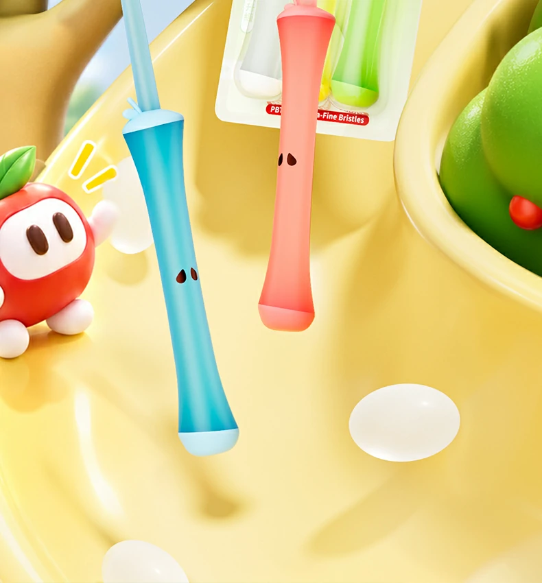 Apple Core Handle Triple Level Soft Toothbrush
