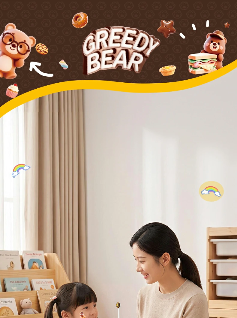 Cartoon Bear Ultra Soft Kids Toothbrush (5-Pack) – High-Density PBT Bristles