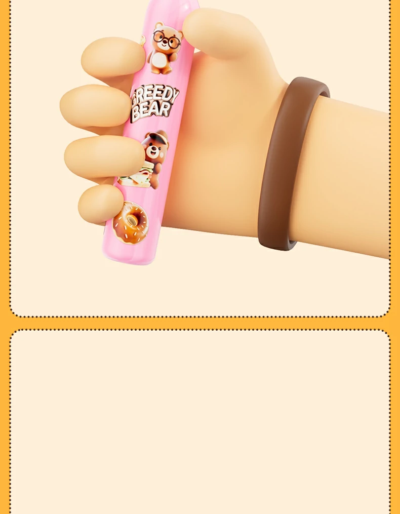 Cartoon Bear Ultra Soft Kids Toothbrush (5-Pack) – High-Density PBT Bristles