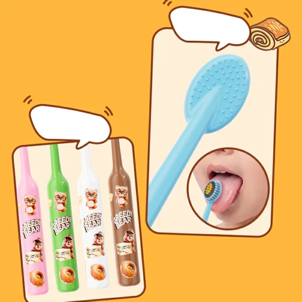 Ultra Soft Kids Toothbrush (5) Cartoon Bear Ultra Soft Kids Toothbrush (5-Pack) – High-Density PBT Bristles