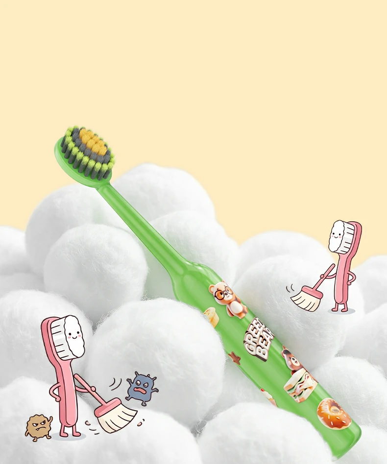 Cartoon Bear Ultra Soft Kids Toothbrush (5-Pack) – High-Density PBT Bristles
